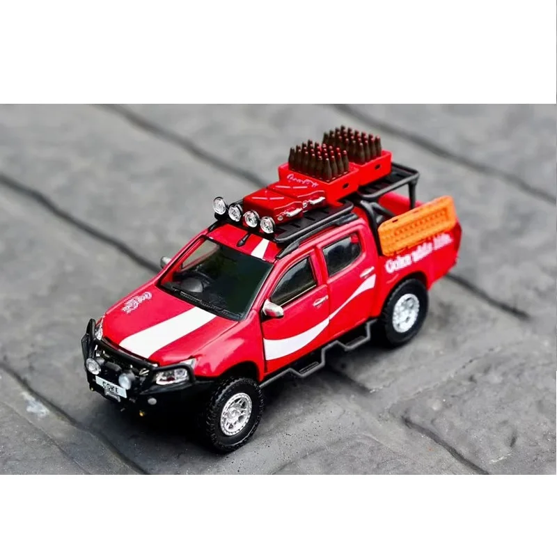 Tiny 1:64 Isu-zu D-MAX Co-ke Pickup Red Alloy Simulation Model Car