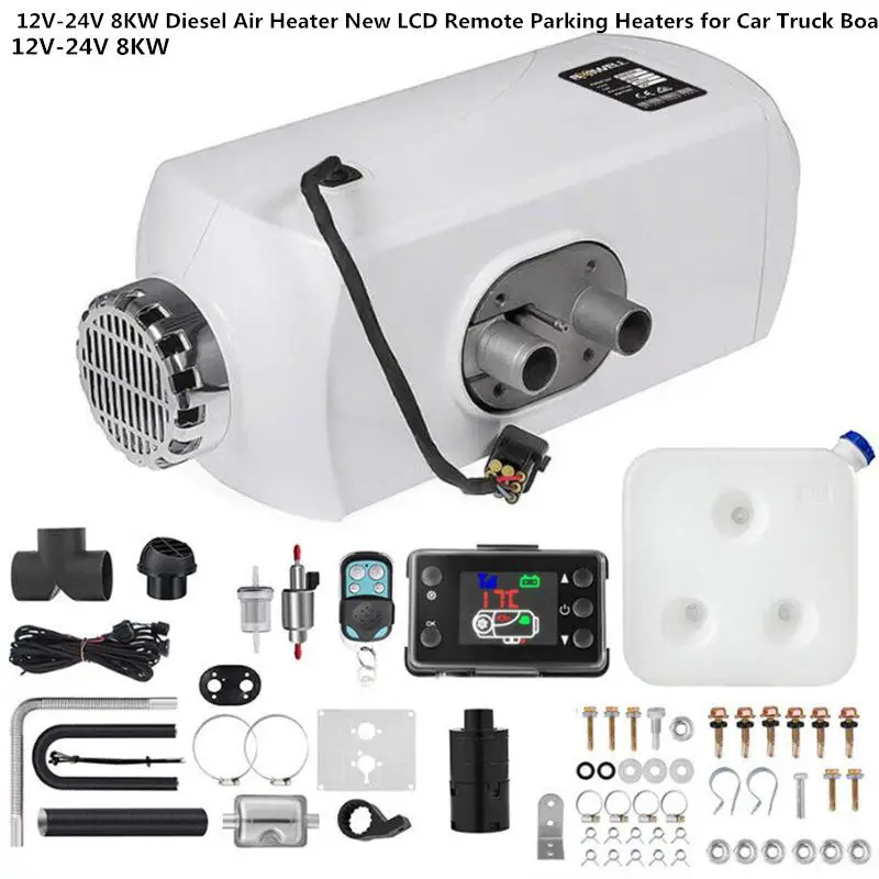 New Model 5KW/8KW Diesel Air Heater 12V-24V LCD Remote Control Parking Heater for RV Cabin Vehicle Vessel