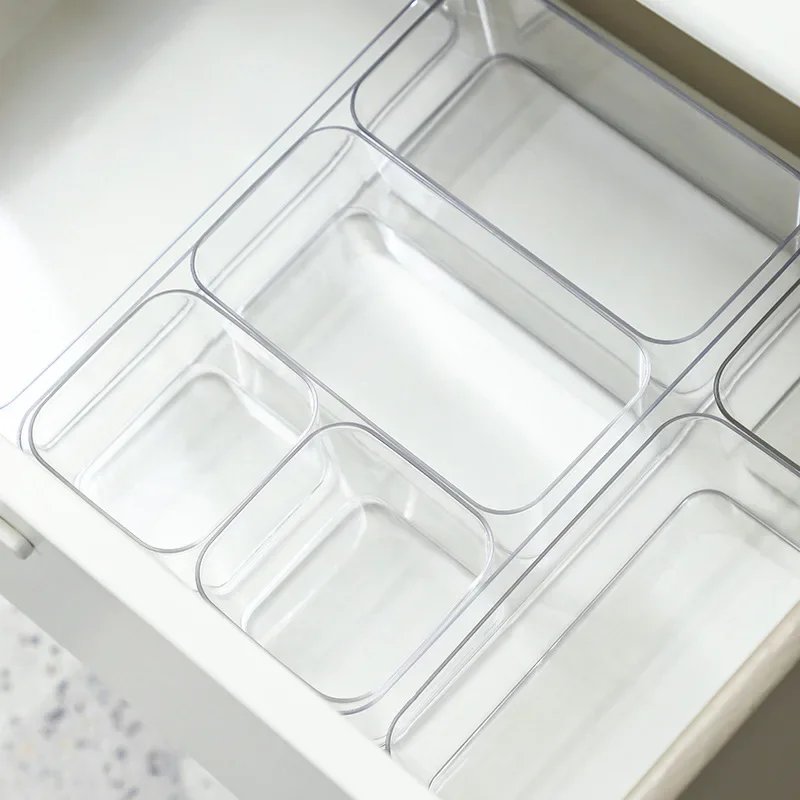 

Transparent Box Storage Organizer Desk Plastic Storage Box Container Drawer Organizer Table Jewelry Box Makeup Organizer Boxes