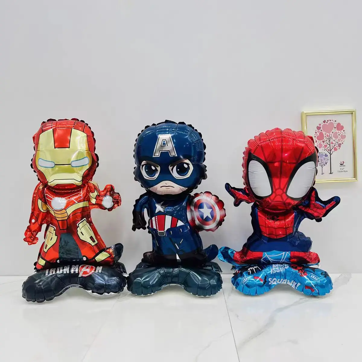 1pcs Anime Hero Aluminum Film Balloon Base Balloon Standing Balloon Cartoon Spider Man Iron Man Theme Boy Kids Toys Decoration