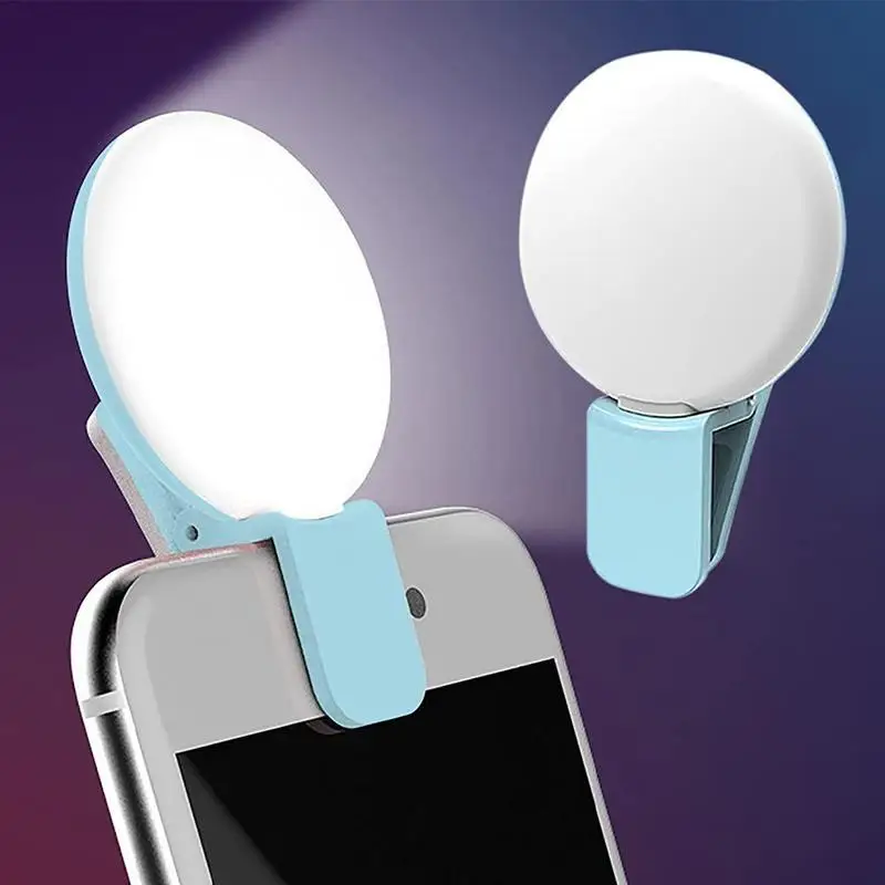 Mobile Phone LED Selfie Light Portable Mini Durable Practical Three Stop Dimming Circle Photography Clip Fill Light