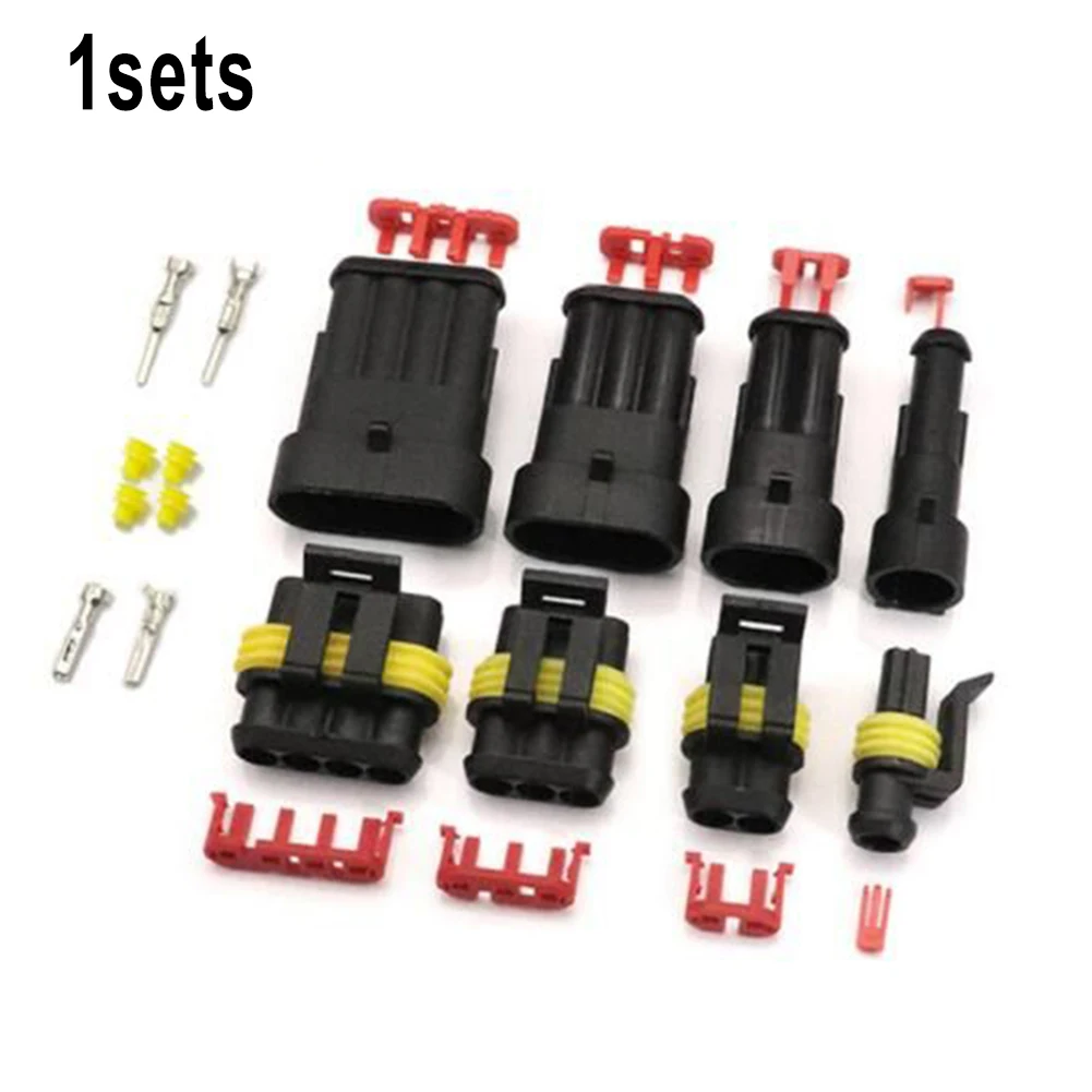 Reliable Electrical Waterproof Connector Sealed Wire Connector Kit for Cars Boats 1/2/3/4/5/6 Pin Way Superseal