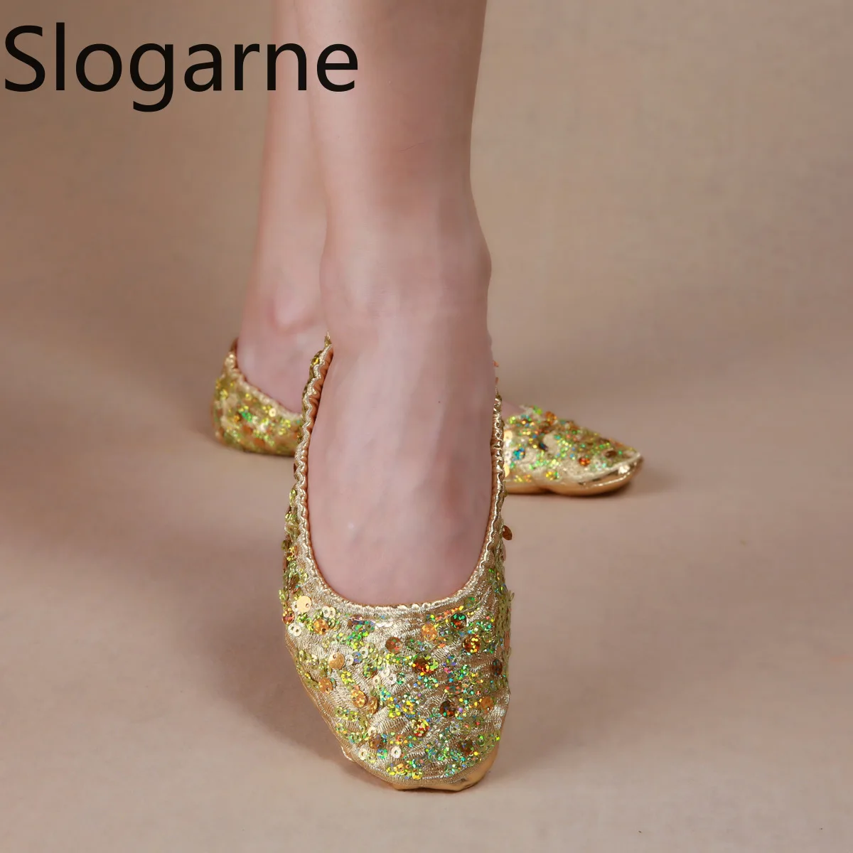 Women 2026 New Belly Dance Shoes Girls Fashion Show Performance Gold and Sliver Stage Wear Ladies Jazz Waltz Ballet Dance Shoes