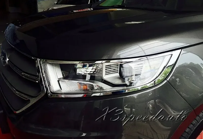 Free Shipping Chromed Front Head Light Cover Trim For Ford Edge 2015 2016 2017