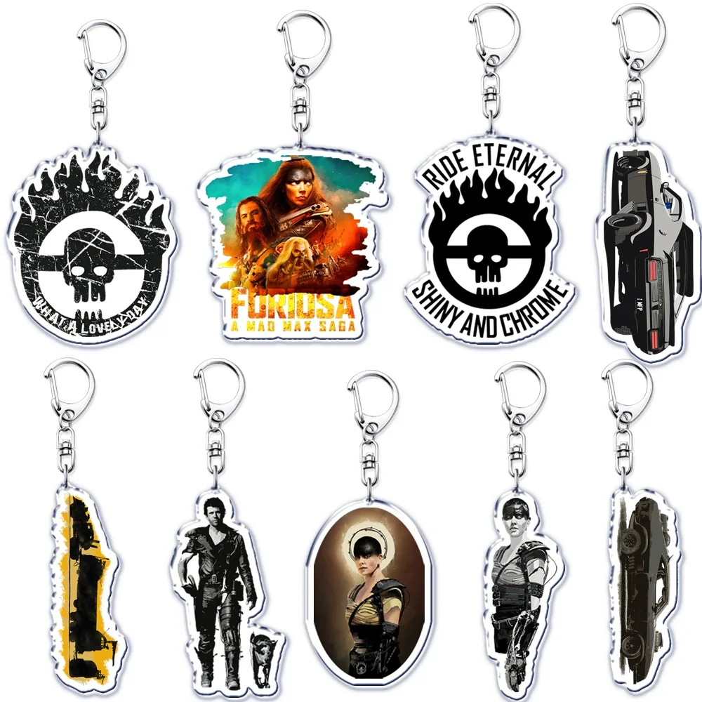 Movie Mad Max Acrylic Keychains Fury Road Furiosa Keyring for Accessories Bag Pendant Key Chain Ring Jewelry Fans Friends Gifts