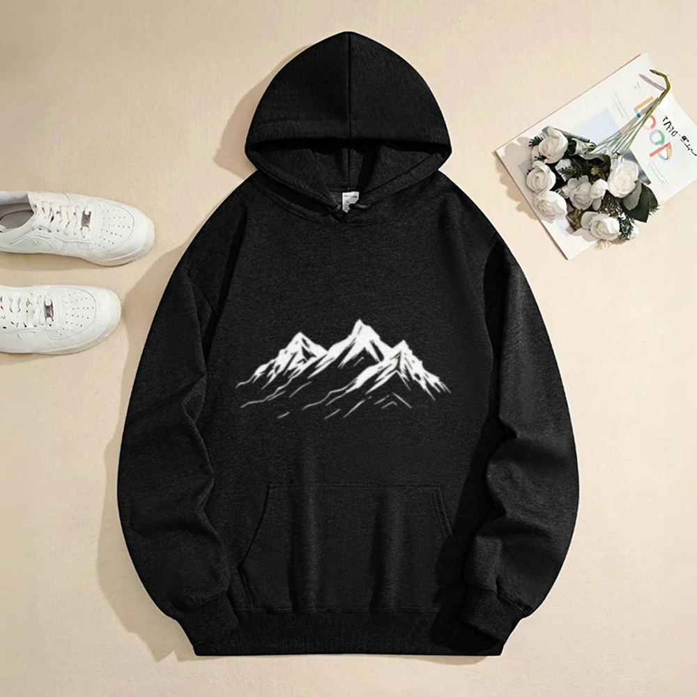 Men's T-shirt Summer Outdoor Mountain Print Top Outdoor Lovers Oversized Men T-shirt Comfortable Breathable Long-sleeved