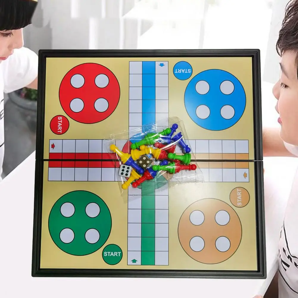 Ludo szachy Multicolor Multicolor 5 w 1 Ludo plansza latająca szachy magnetyczna plastikowa gra planszowa Ludo dla dorosłych rodziców