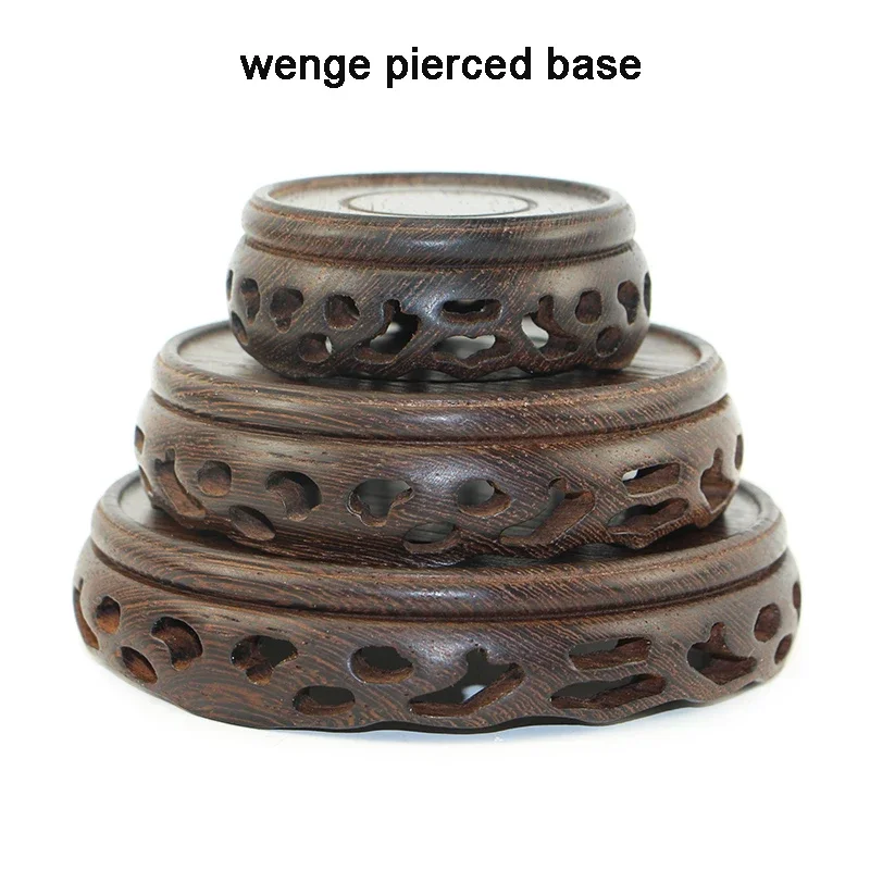 Wenge teapot pierced vase buddha statue incense burner stone base solid wood mahogany crafts braet braet