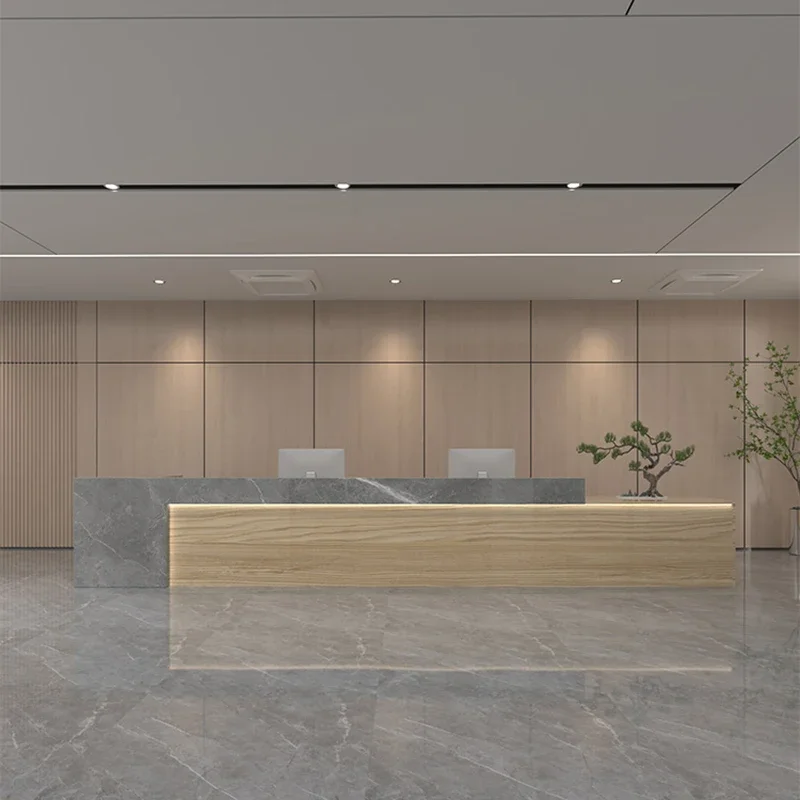 

Modern Nordic Reception Desks Simple Luxury European Quality Reception Desk Elegant Uniquecomptoir Magasin Commercial Furniture