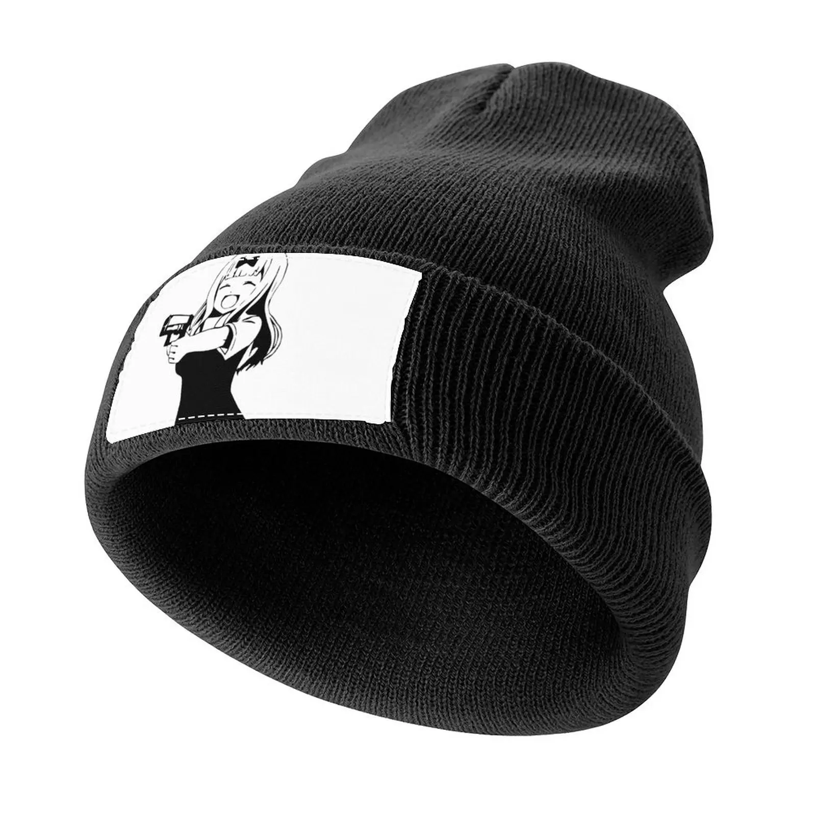 Chika fujiwara holds a gun anime girl with a gun Knitted Cap Sunhat Luxury Man Hat fashionable Mens Caps Women's