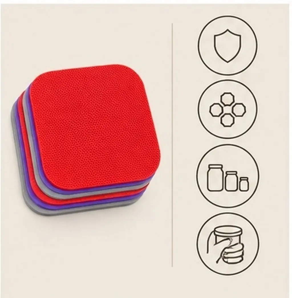 6Pcs Jar Gripper Pads Rubber Bottle Opener Kitchen Jar Lid Opener Rubber Non-Slip Mats Colored Bottle Opening Tools