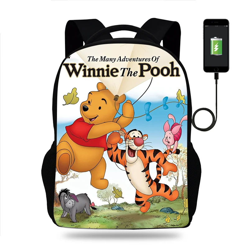 

Disney The Tigger Movie Backpack Boys Girls School Bag Teenager Book Bags Men Women Rucksack USB Travel Knapsack Mochila