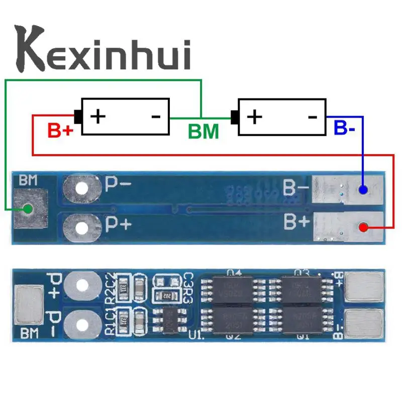 2S 7.4V 8A Li-ion 18650 Lithium Battery Charger Protection Board 8.4V Overcurrent Overcharge / Overdischarge Protection