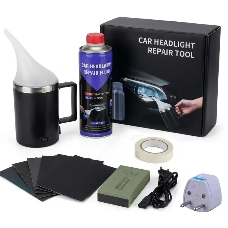 Auto Detailing Parts Car Headlight Restoration Kit 500ml Polymer Repair Fluid Polishing Coating Fix Yellowing Scratch Haze