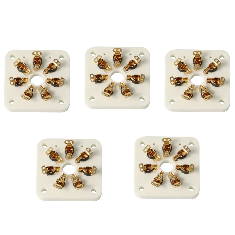 5PCS HIFI Ceramic Tube Socket 7Pin Tablet Socket Tube Seat For 6C33 FU19 FU29 FU30 Vacuum Tube Amplifer DIY