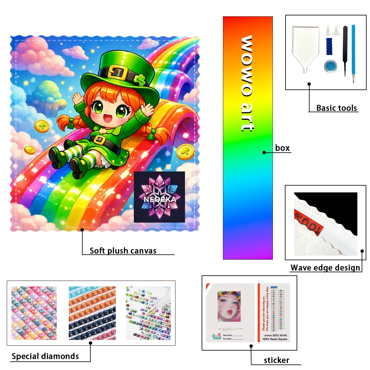 

【NEDEKA_ Diamond Art】Радужная горка и маленькая ведьма-девочка AB Rhinestone FD Rhinestone Perfect Resin Diamond
