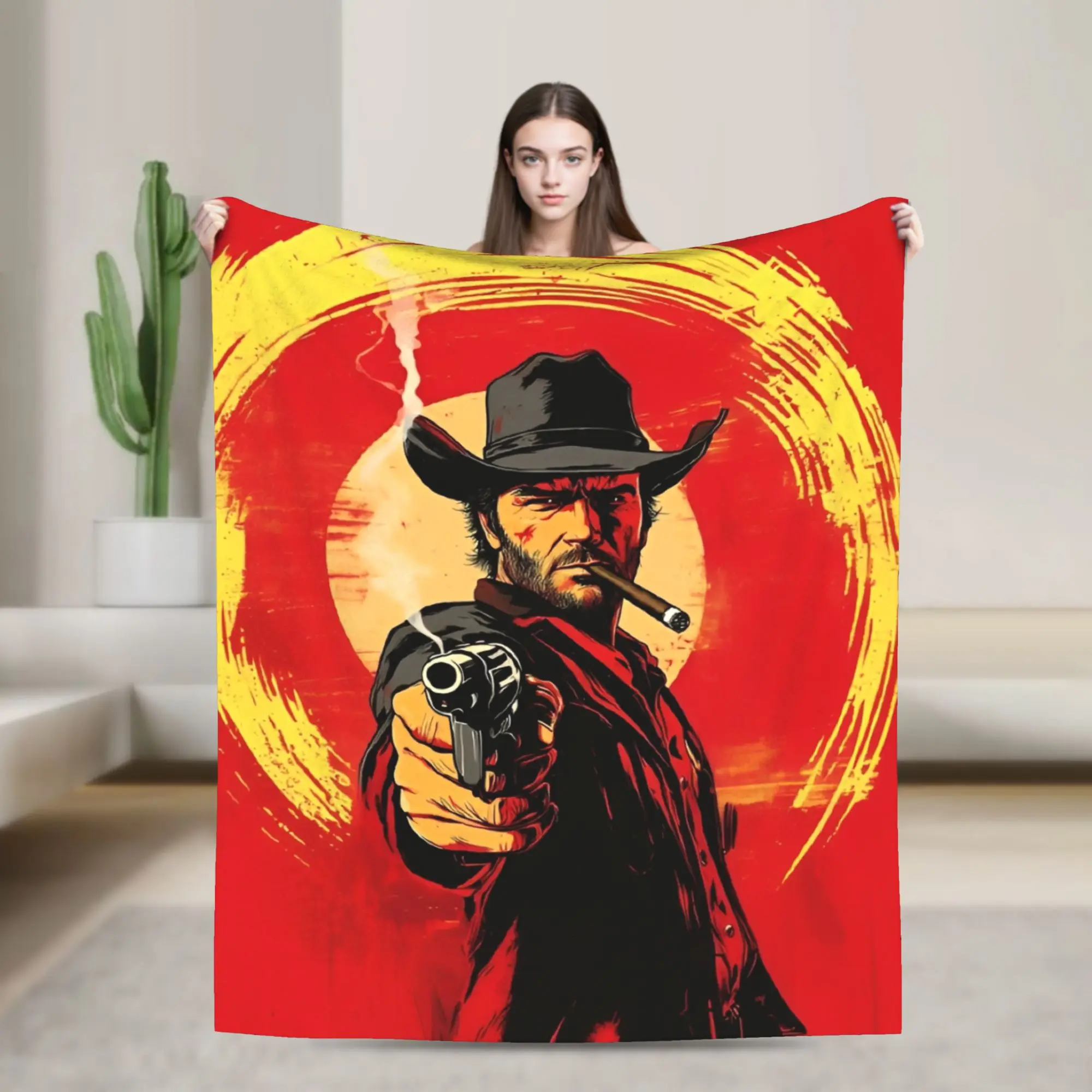Couverture Red Dead Redemption 2, couverture en flanelle pour voyage et bureau, pour l'extérieur, design chaud et doux, couvre-lit de qualité, cadeau