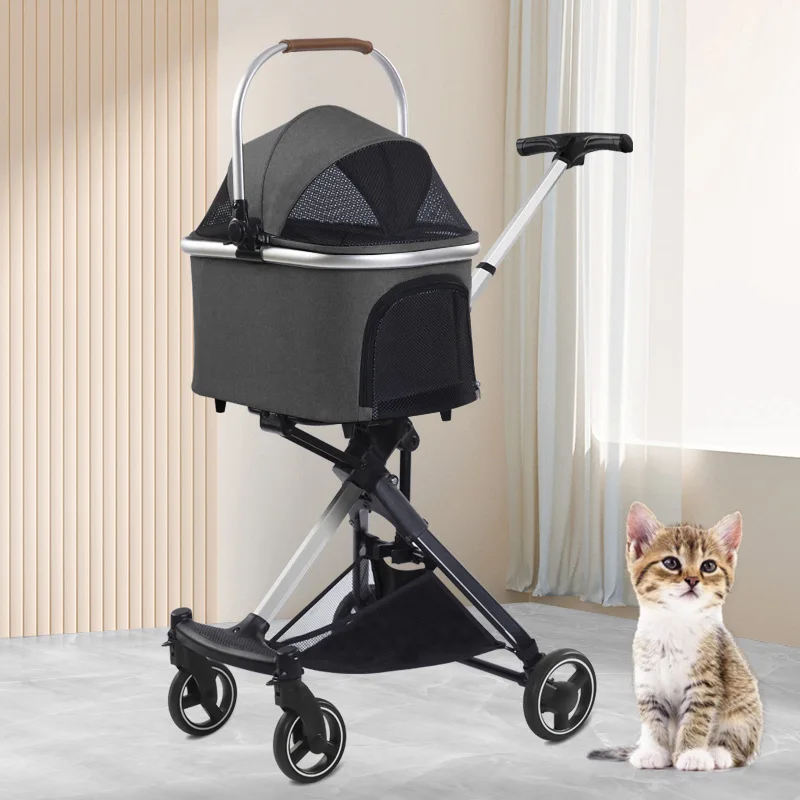 

3 Colors Foldable Stable Pet Dog Carrier Stroller for Kitten Buggy Outdoor Puppy Cat Baby Cart Light Large Space Jogger Stroller