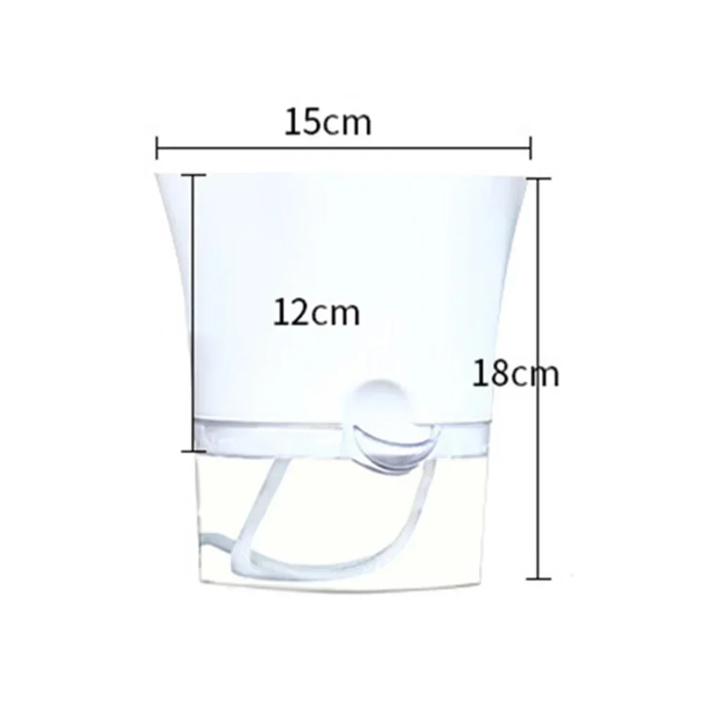 Transparent Double Layer Plastic Flower Pot Self Watering Flowerpot Cotton Rope Watering Plan Ter With Injection Port