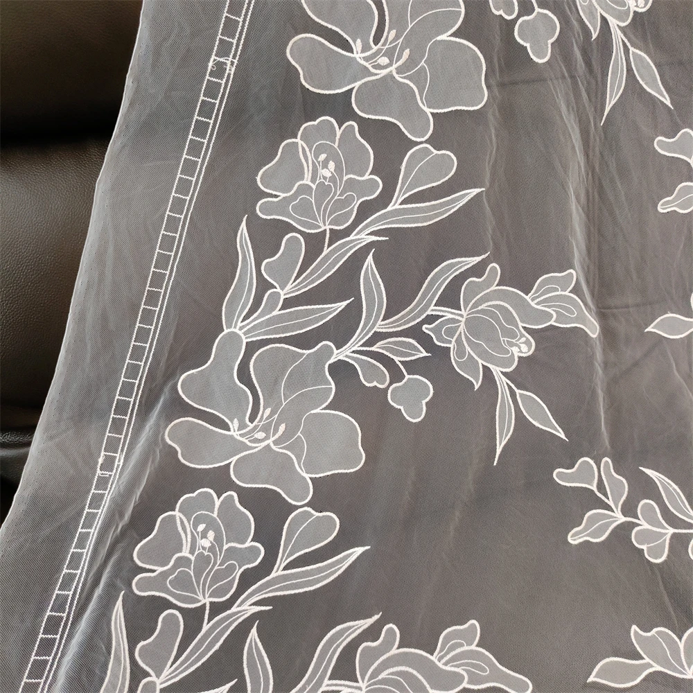 Lace Embroidered Fabric, High-end Design, Hand Sewing, Wedding Dress, Fashion Show, DIY,  White,  New