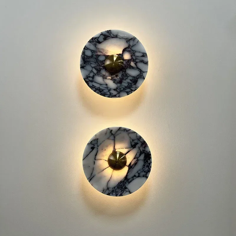 Neue Stil Art Deco Wand Licht Stein Gold Metall Für Schlafzimmer Foyer Treppen Gang Dropshipping 3000K Atmosphäre Lampe 20/25/30cm