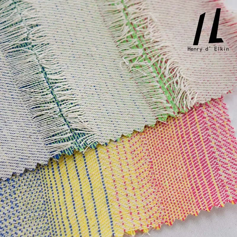 Модный красочный жаккардовый полосатый узор, потертая джинсовая одежда, брюки, пальто, дизайнерская швейная ткань