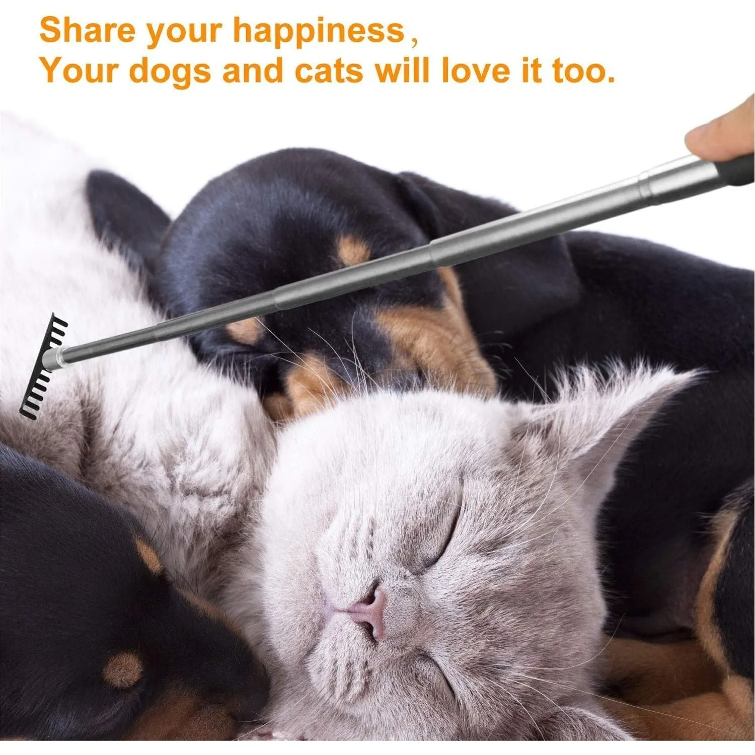 Portable 15 Rakes Telescopic Extendable Back Scratcher Stainless Steel Rubber Handle Daily Accessories for Elderly