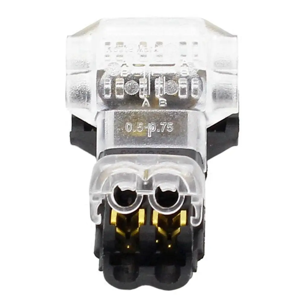 2 Pin 2 Way Universal T Shape With Lever Safe Cable Clamp Wire Wiring Connector Conductor Terminal Block Stripping Connector