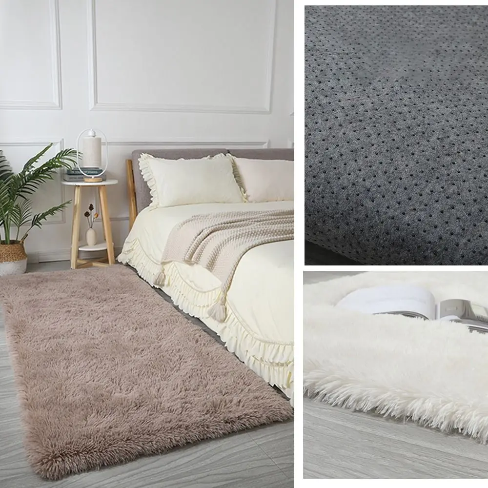 New Imitation Wool Bedside Rugs Floor Protection Washable Sofa Cushion Non Slip Bedroom Mats Home Decor