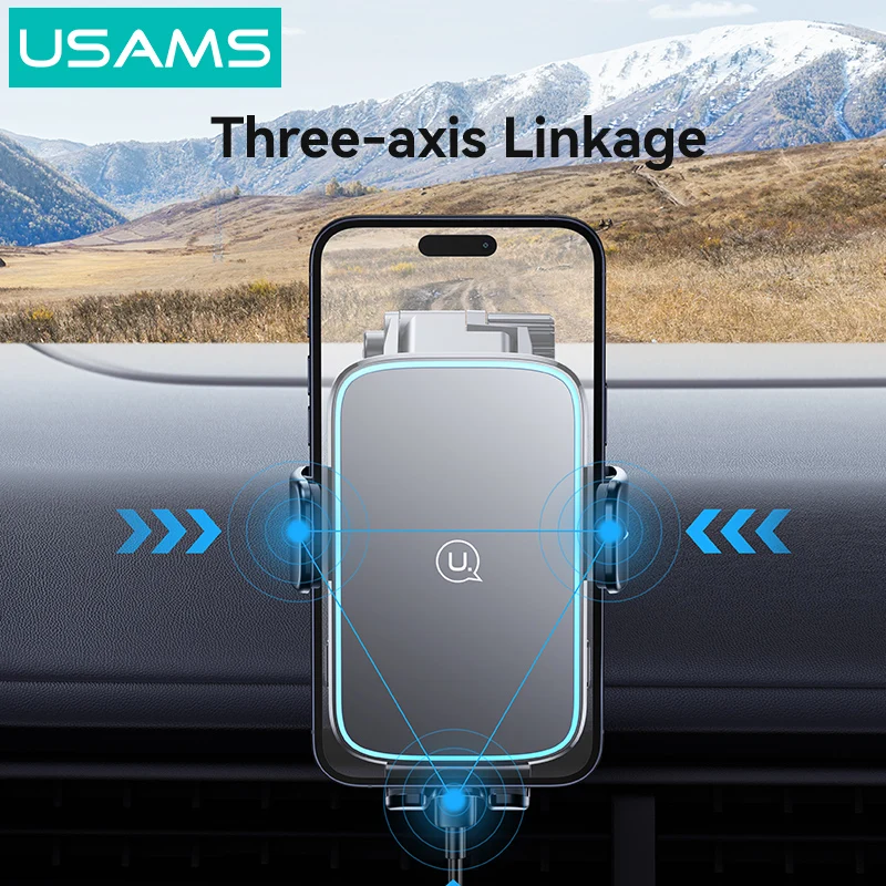 USAMS Wireless Charging Car Phone Holder With Suction Cup 15W XIAOMI HUAWEI APPLE