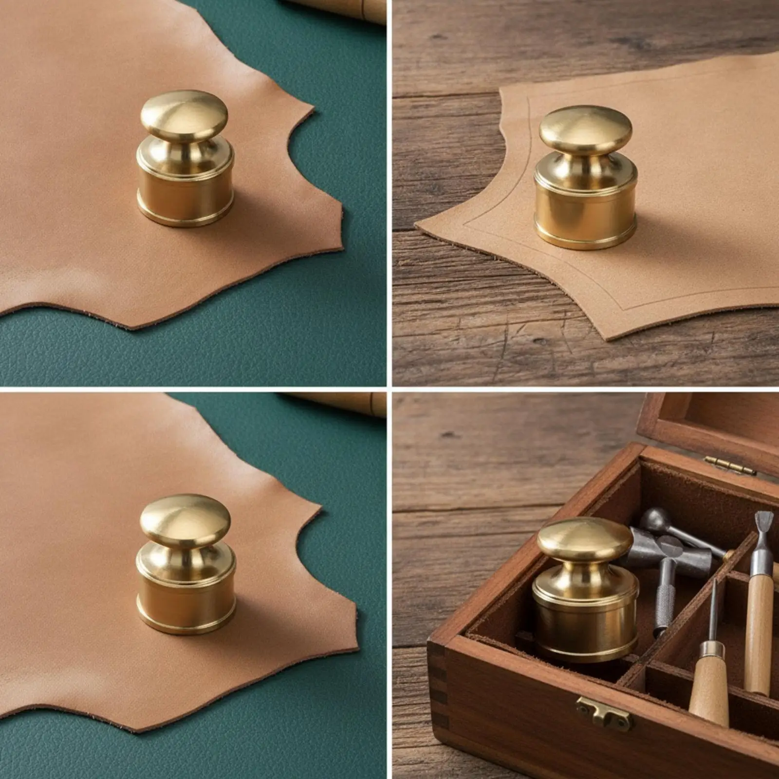 Heavy Duty Polished Edge Weight Stainless Steel and Copper Leather Press Tool for Crafting Edge Creasing and Corner Work