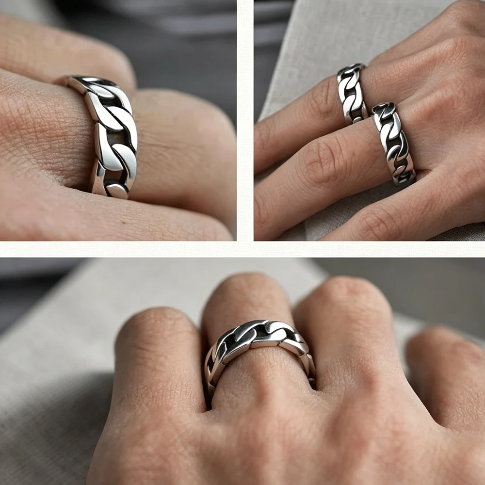 Belong Together 925 Sterling Silver Rings For Couple Punk Rock Style Wedding Bands For Couples Ring Jewellery Lovers Gifts