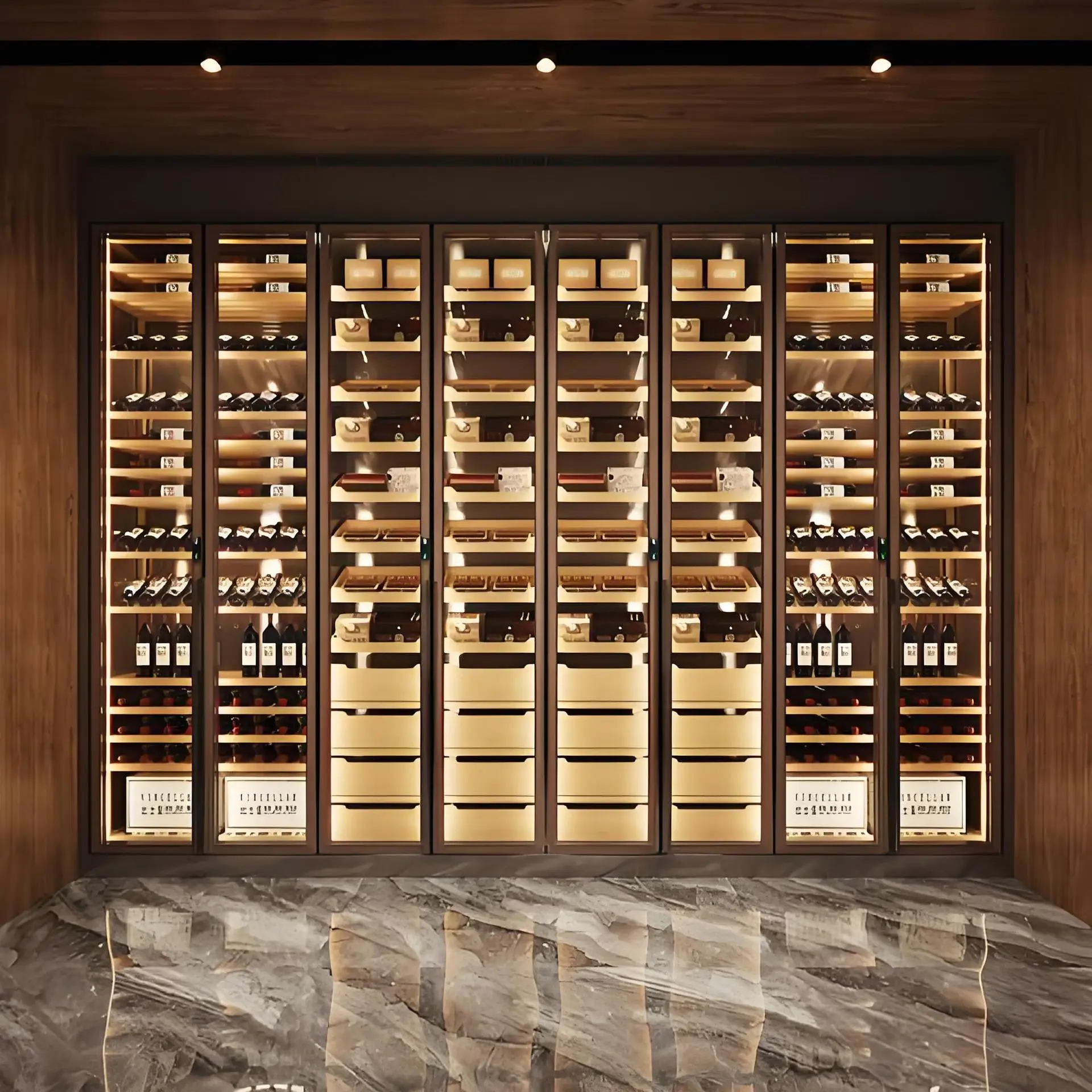 Modern Simple Light Luxury Stainless Steel Constant Temperature Wine Cabinet Villa Red Wine Cabinet Stainless Steel Wine Cabinet