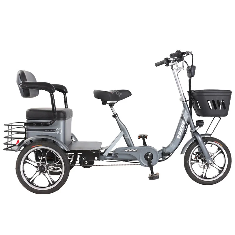Klappbares Eltern-Kind-Elektrofahrrad Dreirad-Elektrofahrräder für Männer mit Sitz für Senioren Trike-Motorrad für Erwachsene – Detail 4