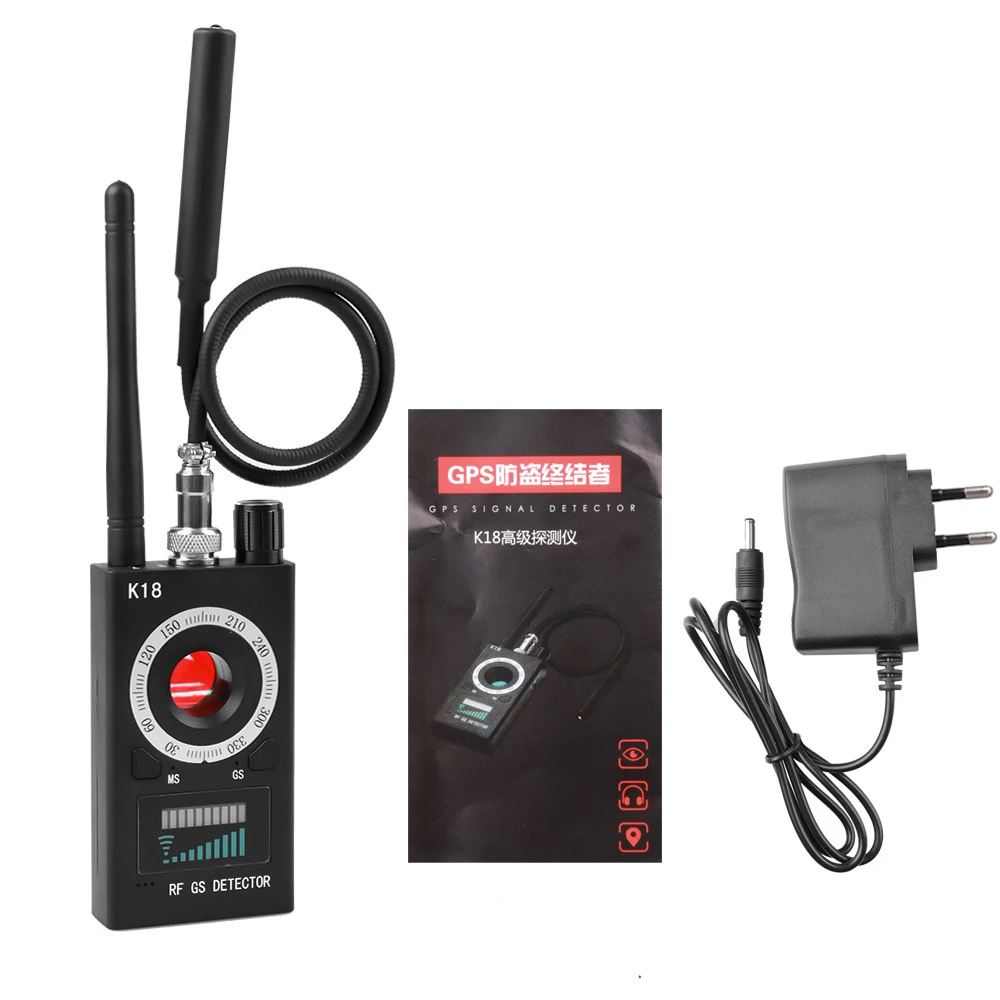 K18 kamera detektor nirkabel, pencari Bug Audio GSM 1MHz-6.5GHz lensa sinyal GPS pelacak RF multi-fungsi Anti kamera