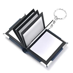 Blank Put Mini 10pcs Pictures Book Photo Album Leather Keychain Couples Gift Keyrings Anniversary Diy Wallet Pendant