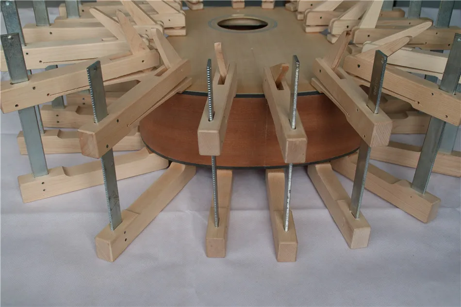 HUATOOL Hartes Ahornholz Eisen Deep Throat Klemme für Gitarre Cello Violine Brücke F-Form Holzbefestigung Holzarbeiten – Detail 2