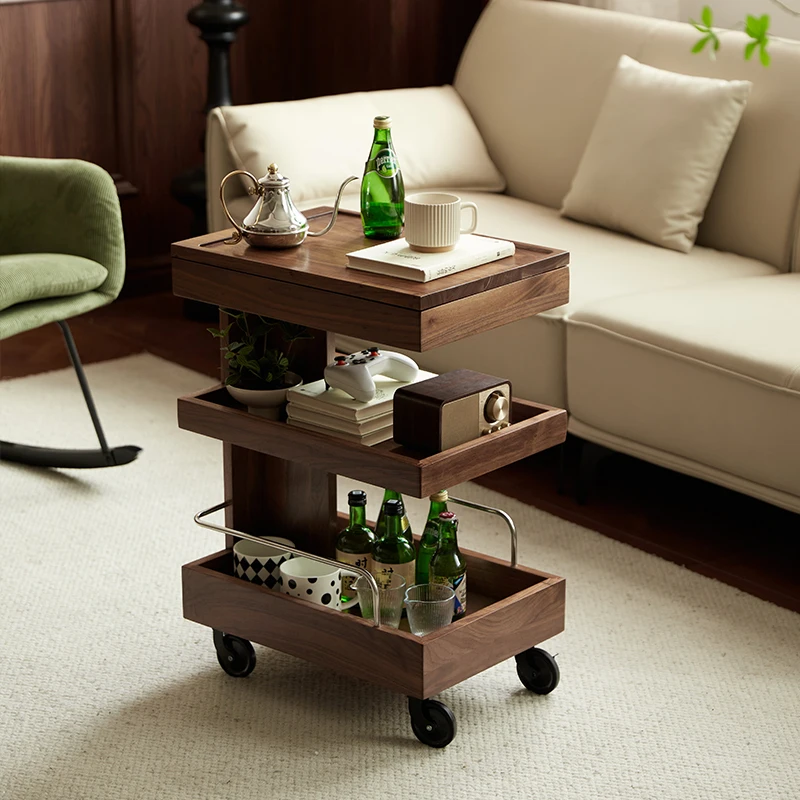 

A few removable trolley shelves by the sofa