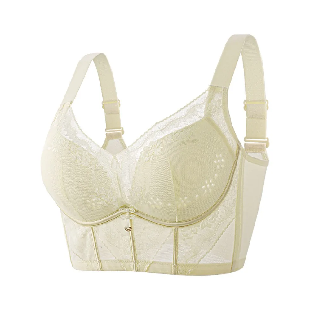 

Elegant 3/4 Cup Lace Vest Bras Thin Corset Top Wireless Push Up Bra Intimates Lingerie Lace Underwear Women Gifts