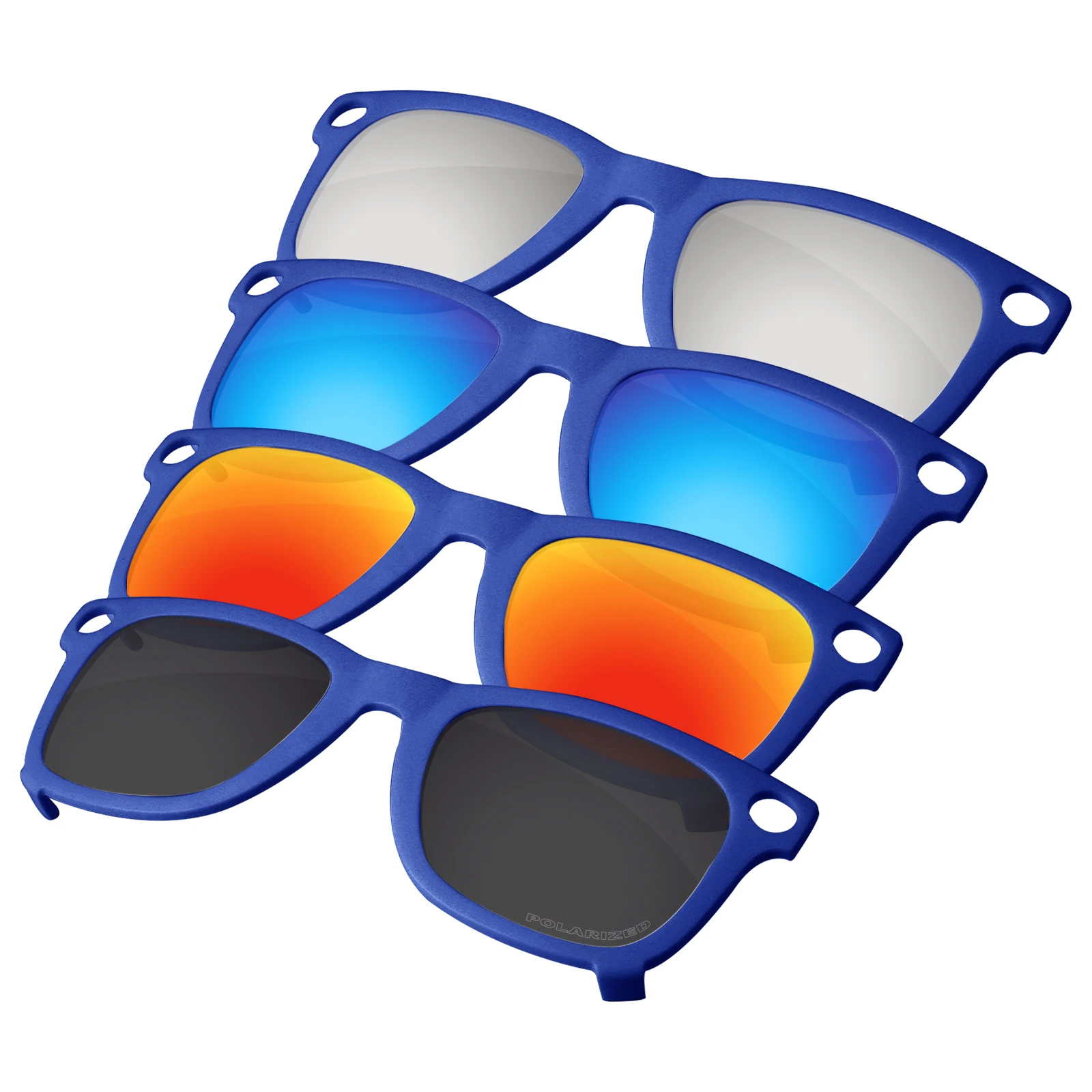 Óculos de Sol Polarizados ELuxonsight Clip-on Azuis para Óculos Ray-Ban Meta Wayfarer RW4006 50mm