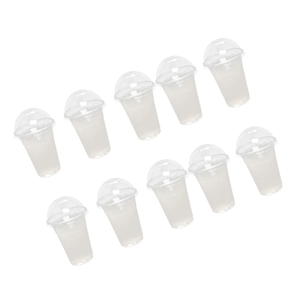 

50 Sets of 380ml Disposable Clear Plastic Cups with a Hole Dome Lids for Tea Fruit Juice Milk Tea with Covers