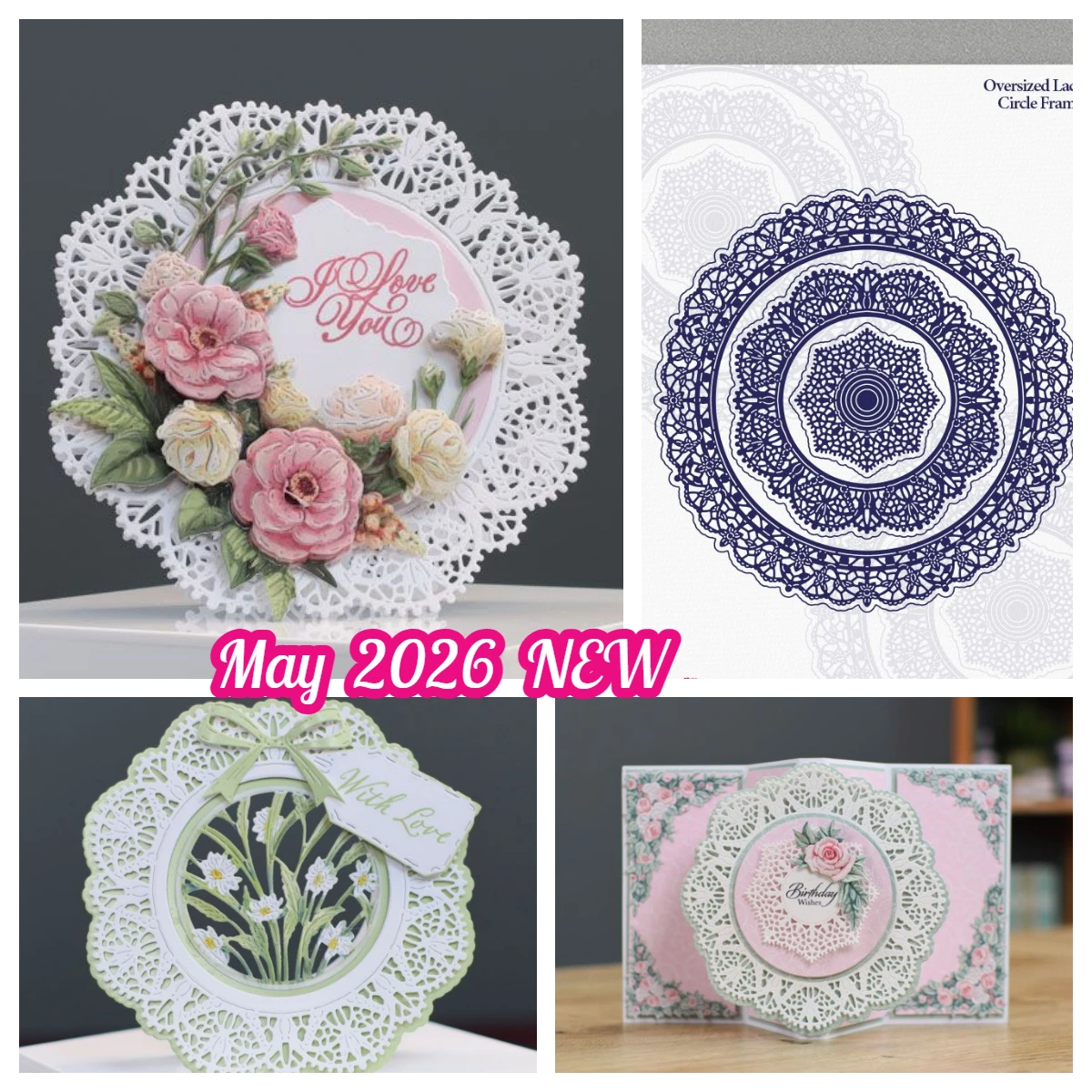 Bellflower Blooms Only Oversized Lace Circle Frame Metal Cutting Dies for DIY Handmade Scrapbooking Greeting Card May 2026 New