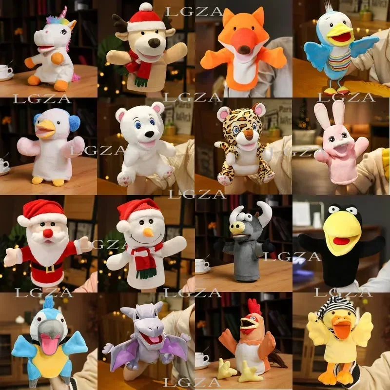 Animais de pelúcia brinquedos mão dedo fantoche kawaii bonecas brinquedos educativos do bebê aprendizagem & educação macaco tigre crianças presente