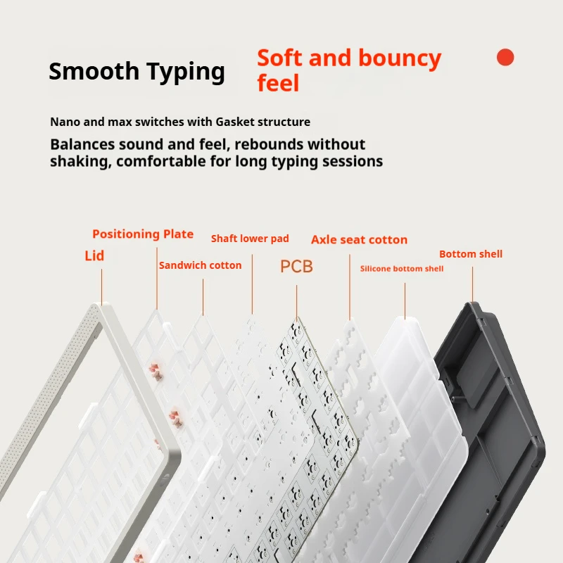 Nuphy Node75 Tri-Mode Wireless Keyboard 1000Hz Gasket Structure Mechanical Keyboard Low-Profile /High-Profile Nano/MAX Switch.