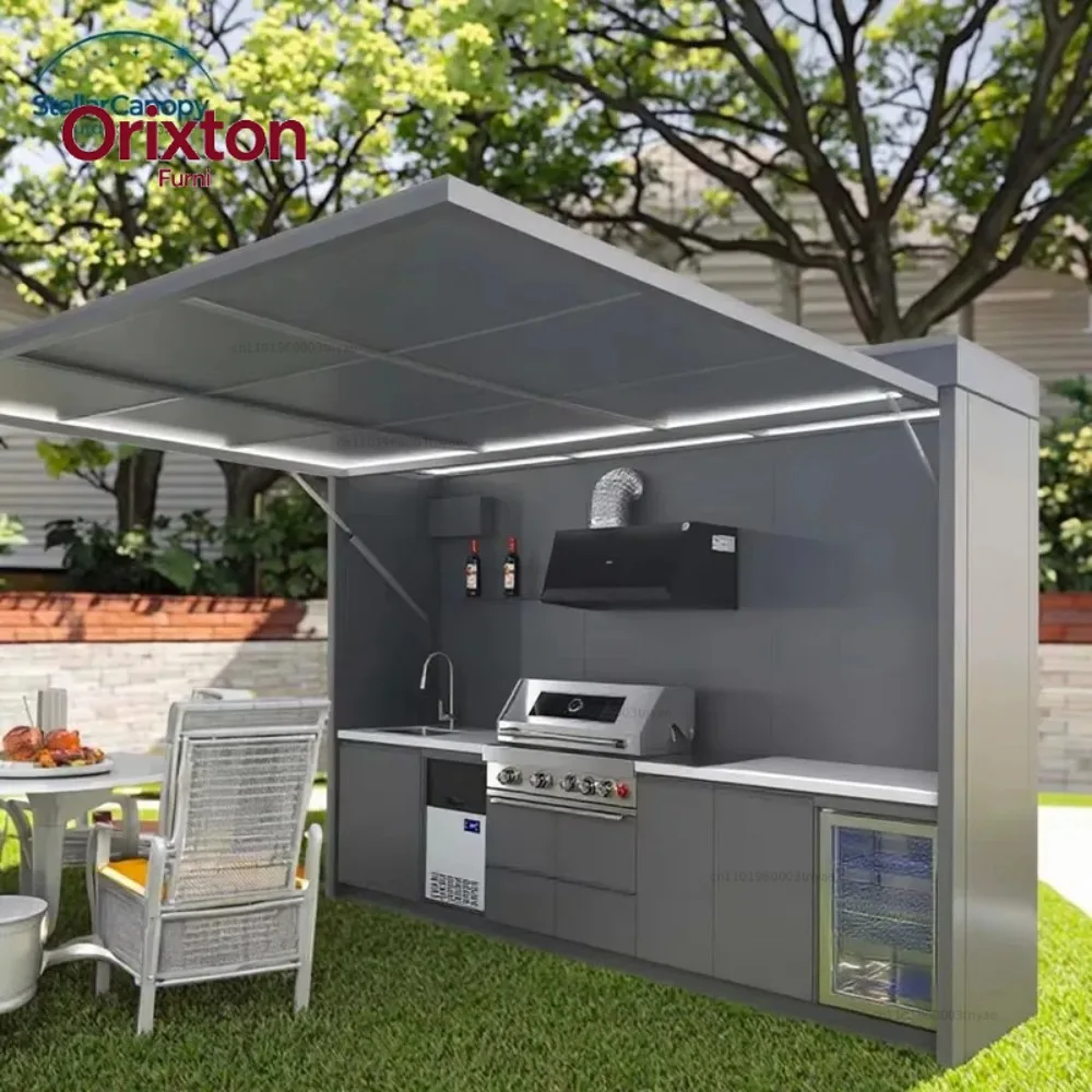 Customized Modular Outdoor Kitchen Island Premium Modular 304 Stainless Steel Outdoor Kitchen Cabinets Anti-Rust Cabinets
