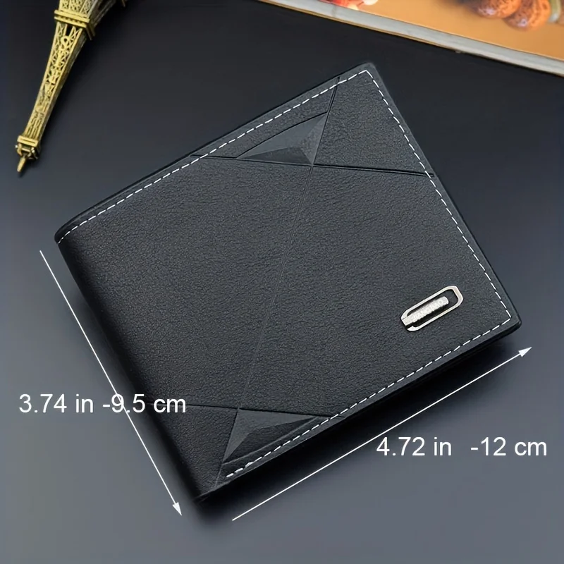 Men Short Bifold Faux Leather Masculina Billetera Credit ID Card Holder Wallet Billfold Purse Clutch Solid Hombre Business Slim