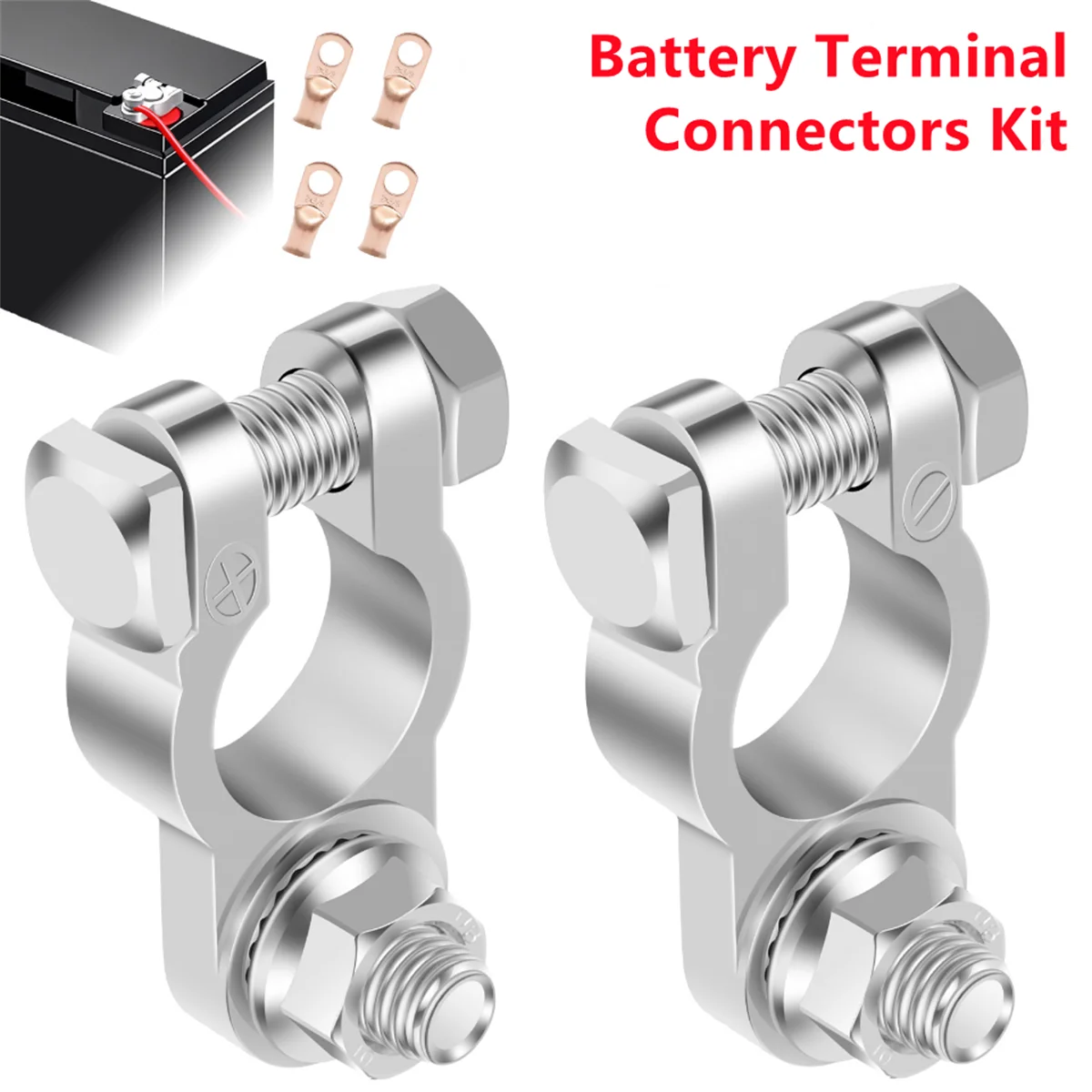 

1 пара зажимов для клемм аккумулятора, положительный и отрицательный полюс из цинкового сплава, автомобильные грузовики, автомобильный винтовой разъем, зажим для автомобильного аккумулятора