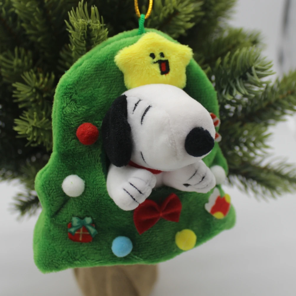 

6piece 10CM Christmas Tree Snoopy Plush pendant toys Xmas Tree Hanging Snoopy TOYS