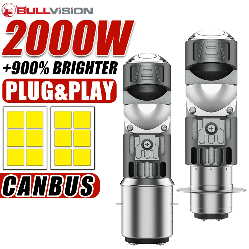 1x H4 LED Dual Color Motorcycle Headlight Bulb Hi Lo Beam For Yamaha Kawasaki Suzuki P15D Ba20d LED Motor signal ligh Accessory