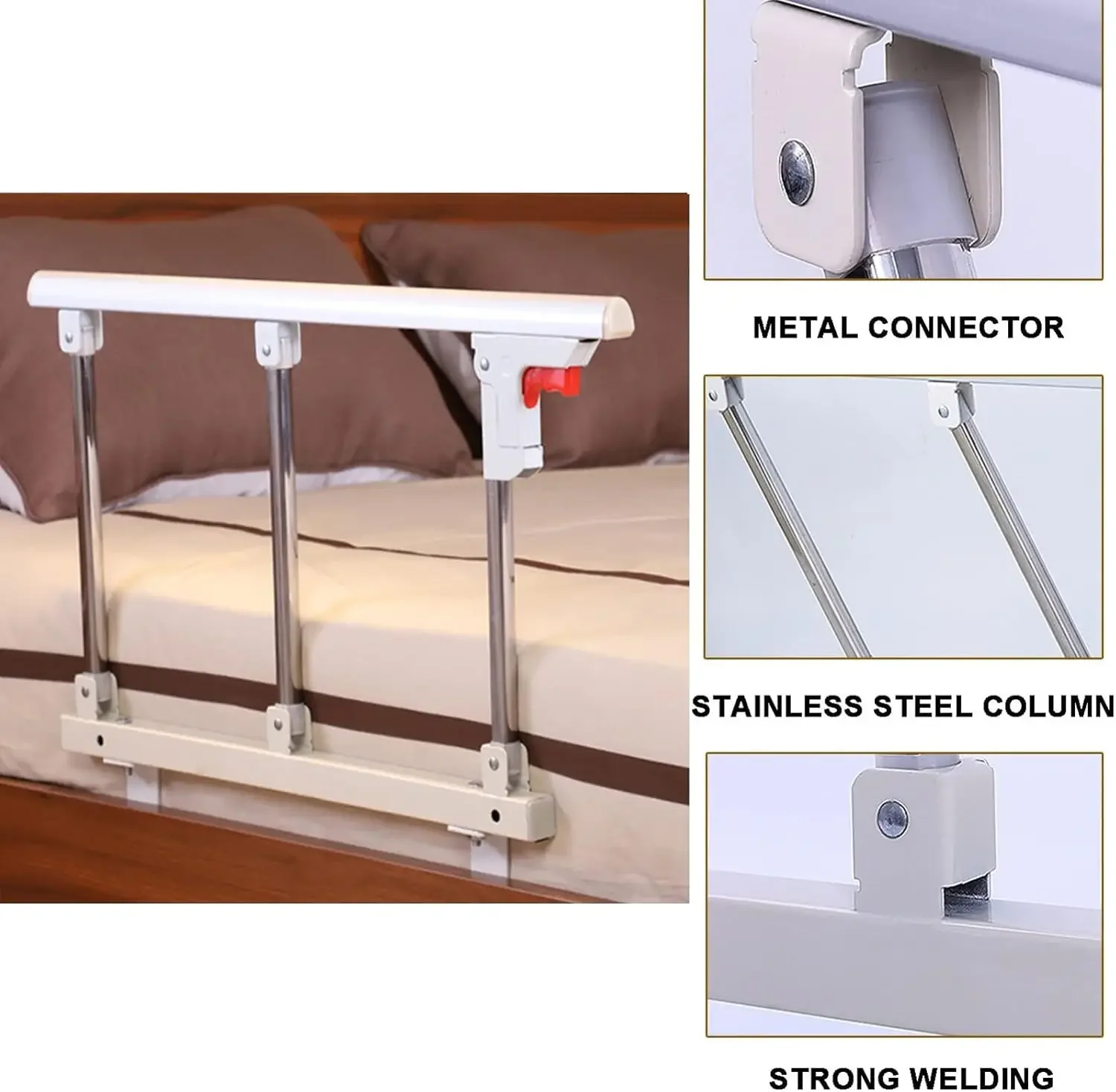 Bed Rail for Elderly Fall Prevention Bed Rail for Anti-Fall Metal Guardrails for The Elderly Bed Rail for Elderly Adults Seniors